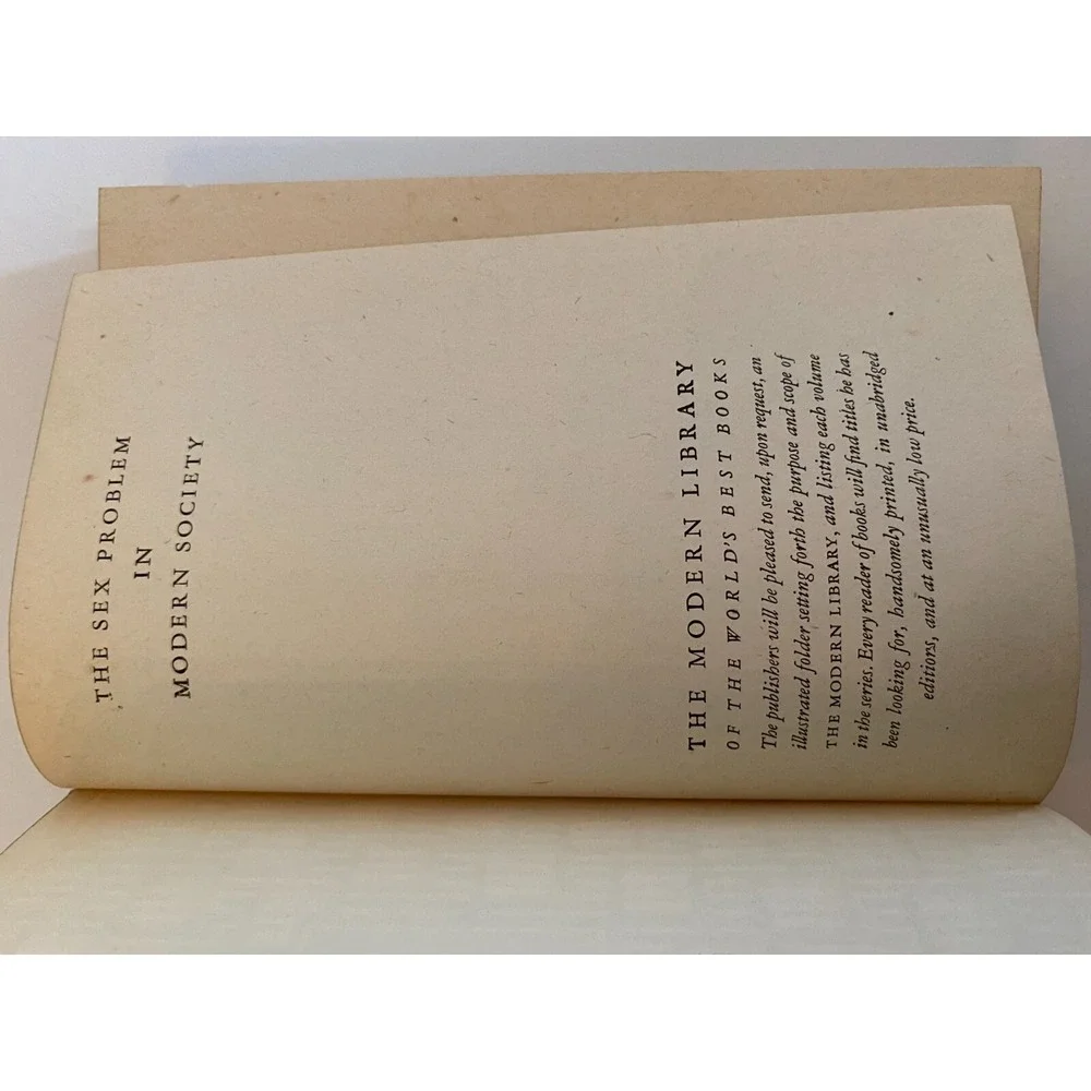 Vintage The Sex Problem In Modern‎ Society An Anthology 1931 HC